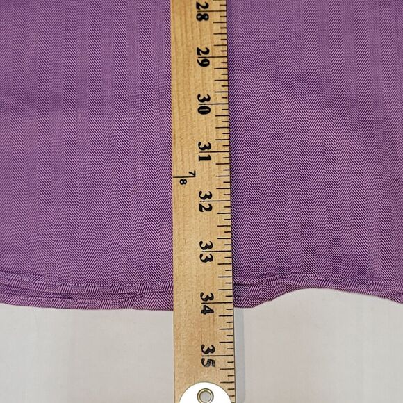 Cremieux Mens Long Sleeve Linen Button Down Dress Shirt Purple Size Collared - Picture 12 of 13
